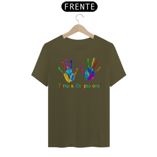Nome do produto Camiseta Unissex Prime - Terapia Ocupacional - Mãos Mancha de Tinta