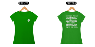 Nome do produto Camiseta Baby Long - Psicologia Frases de Jung - Conheça Todas as Teorias - Estampa Frente e Costas