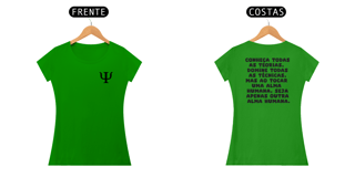 Nome do produto Camiseta Baby Long - Psicologia Frases de Jung - Conheça Todas as Teorias - Estampa Frente e Costas