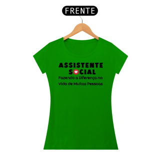 Nome do produto Camiseta Baby Long Assistente Social - Fazendo a Diferença na Vida de Muitas Pessoas