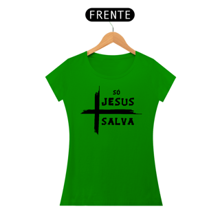 Nome do produto Camiseta Baby Long - Só Jesus Salva