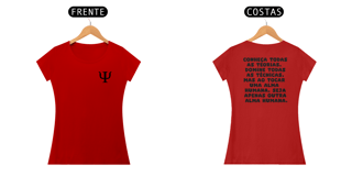Nome do produto Camiseta Baby Long - Psicologia Frases de Jung - Conheça Todas as Teorias - Estampa Frente e Costas