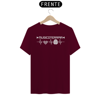 Nome do produto Camiseta Unissex Musicoterapia Batimentos Cardíacos Conexão Coração e Cérebro - Versão Estampa Branca