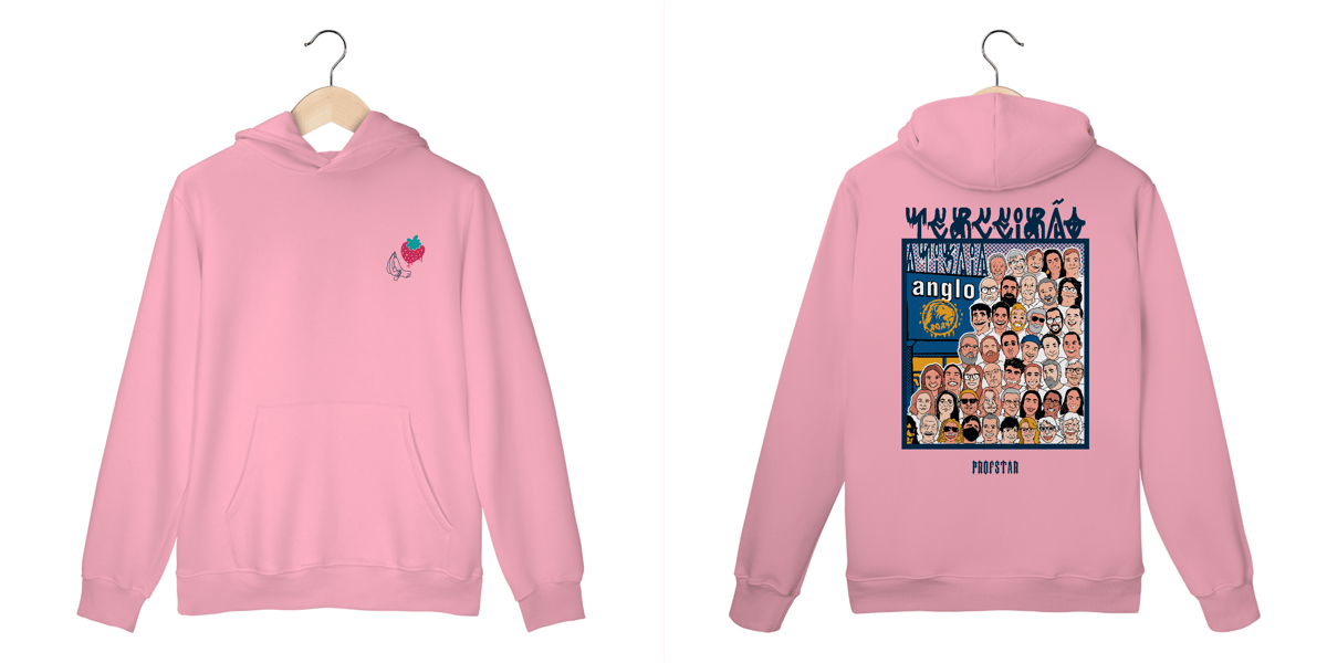 Nome do produto: Moletom Canguru Operários (White/Rose)