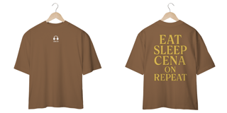 Nome do produto Camiseta Oversized - eat, sleep, cena on , repeat