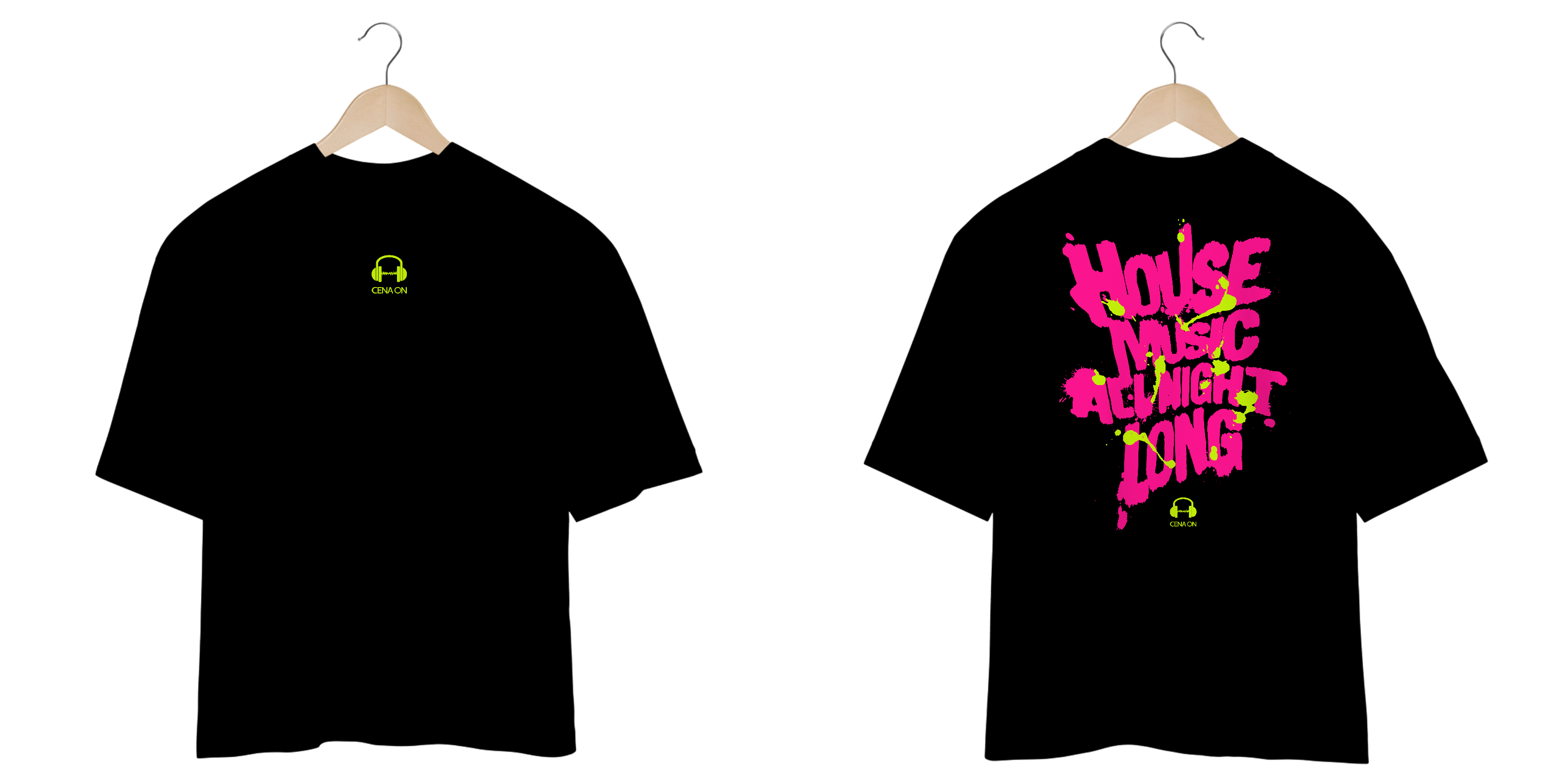 Camiseta Oversized House Music All Night Long