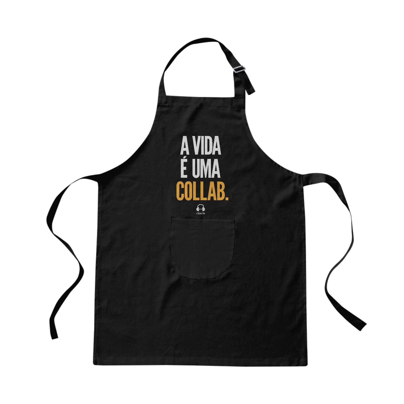 A VIDA É UMA COLLAB - AVENTAL PRETO