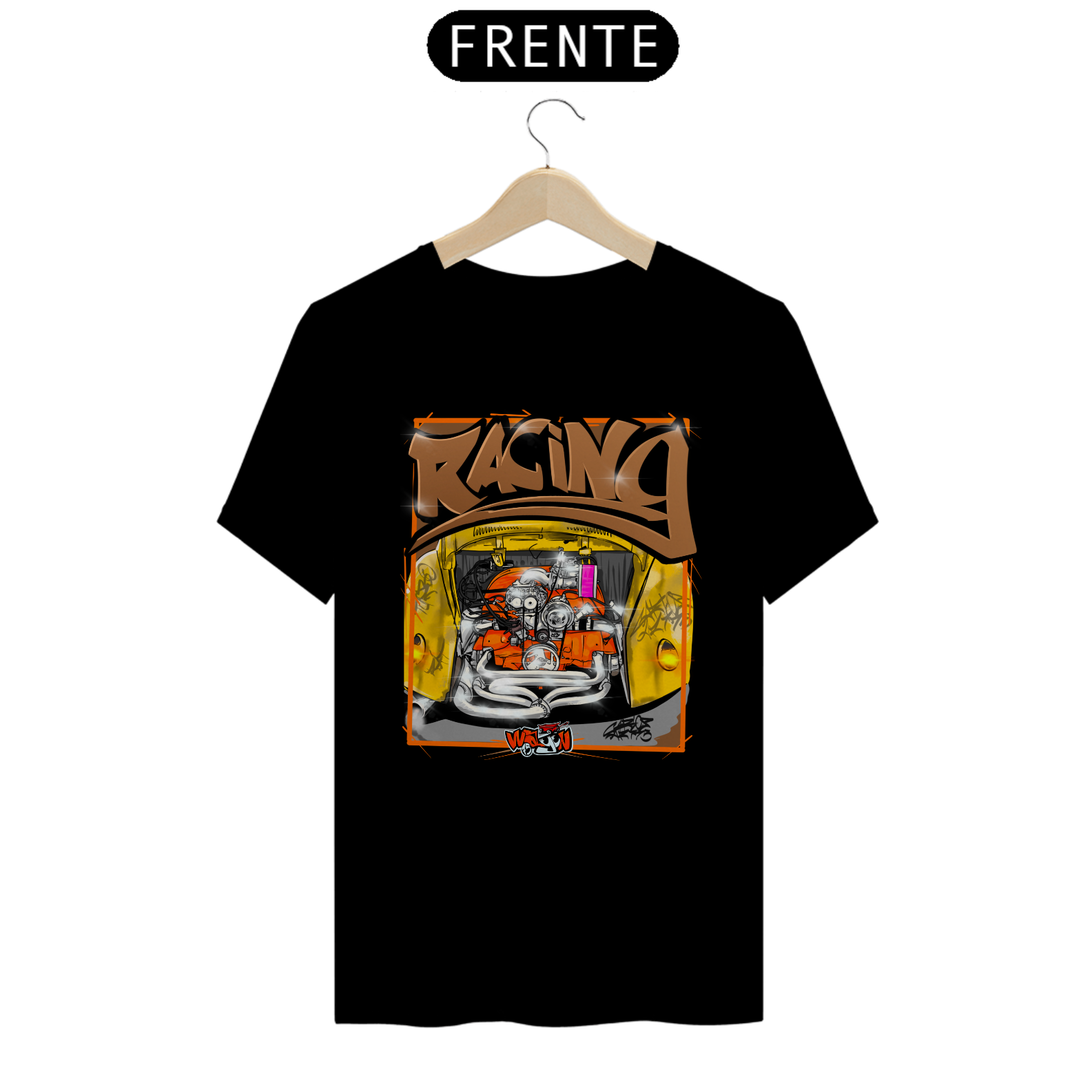 Camisa estampa de um belo motor 