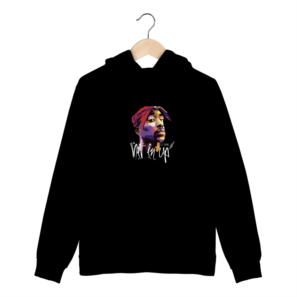 Nome do produto: Moletom Canguru Tupac Hit En Up (escrita branca)