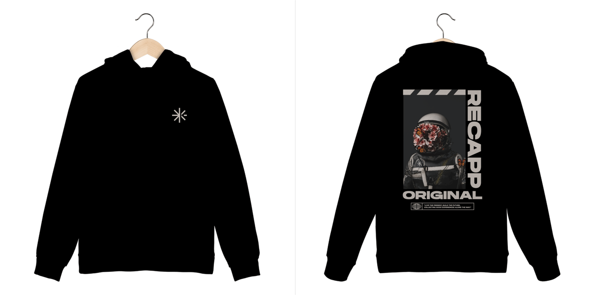 Nome do produto: Moletom Canguru Space Flowers (estampa branca)  