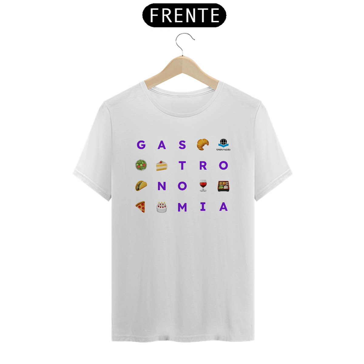 Nome do produto: Camiseta Ícones Gastronomia UniArnaldo