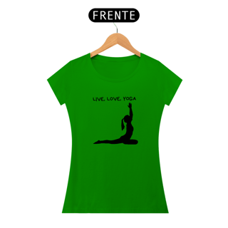Nome do produto Camiseta Feminina - Live Love Yoga