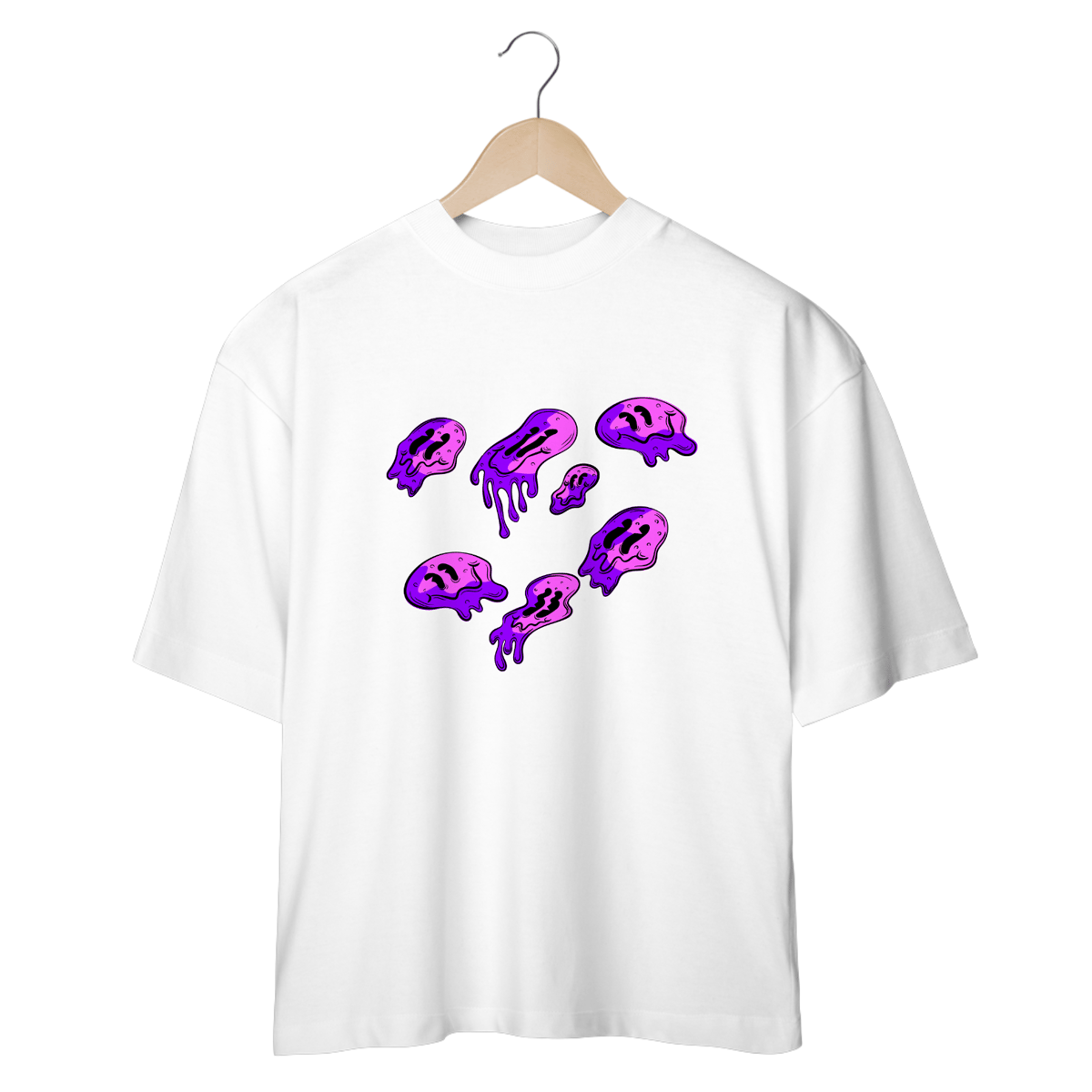 Nome do produto: Camiseta Oversized Estampada Night Smiles Roxo
