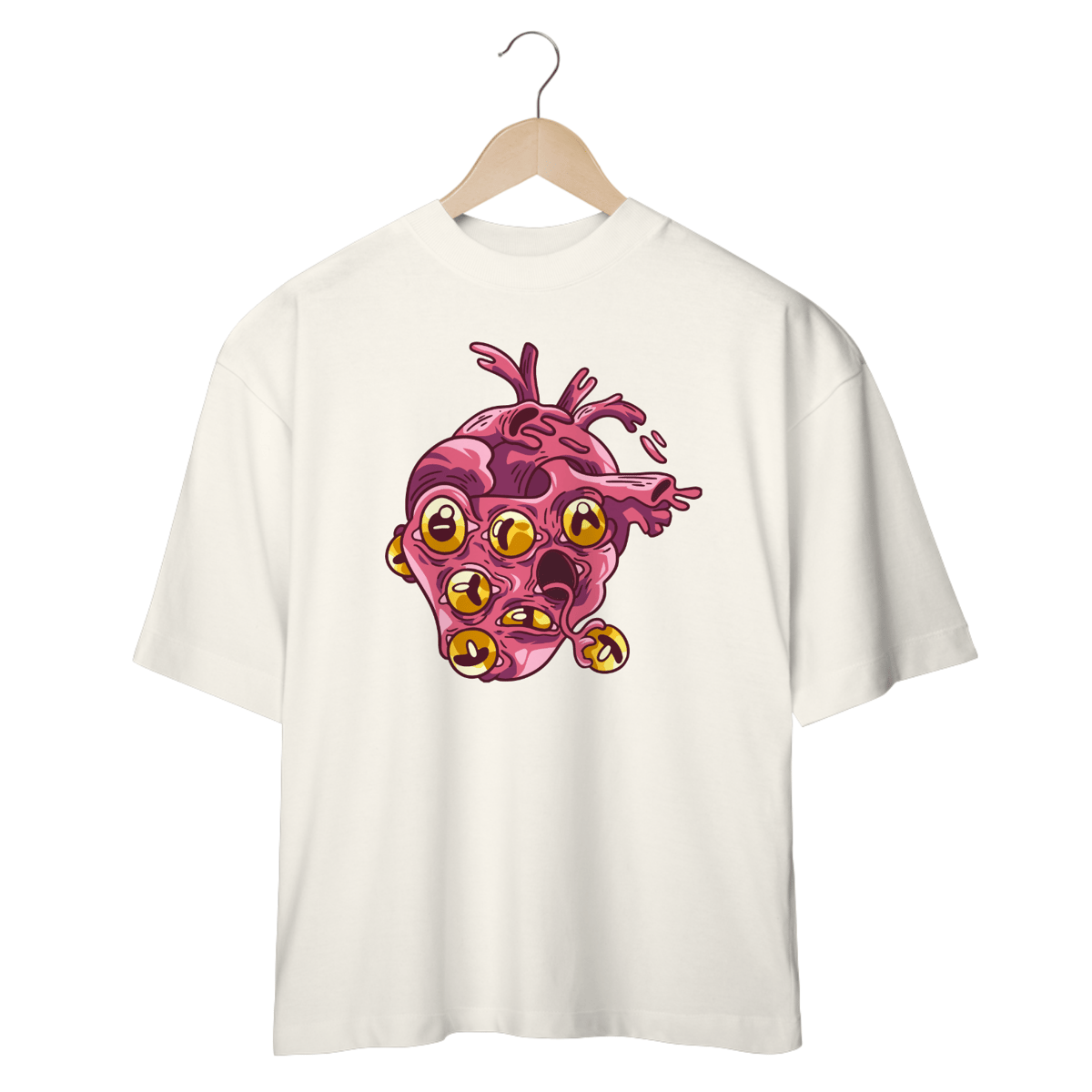 Nome do produto: Camiseta Oversized Estampada Monster Heart
