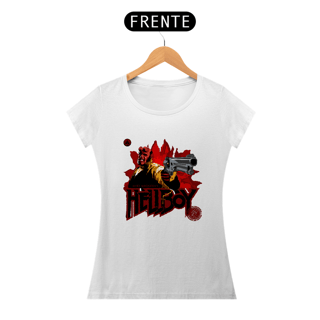 Camisetas Feminina Babylook Long - Filmes de Terror - Hellboy (Hellboy) - Ron Perlman