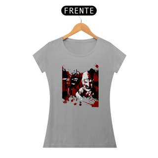 Nome do produto Camisetas Feminina Babylook Long - Filmes de Terror - Terrifier (Aterrorizante) - Art, o palhaço