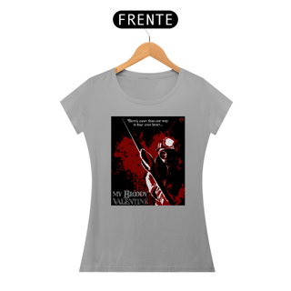 Nome do produto Camisetas Feminina Babylook Long Filmes de Terror My Bloody Valentine (Dia dos Namorados Macabro)