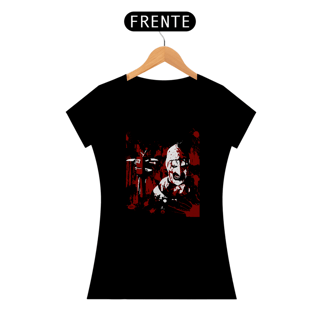 Nome do produto Camisetas Feminina Babylook Long - Filmes de Terror - Terrifier (Aterrorizante) - Art, o palhaço
