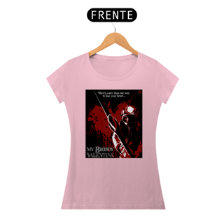 Nome do produto Camisetas Feminina Babylook Long Filmes de Terror My Bloody Valentine (Dia dos Namorados Macabro)
