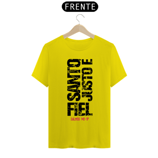 Nome do produto Camiseta Cristã Santo, Justo e Fiel | Unissex Quality
