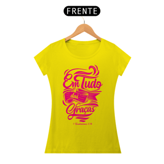 Nome do produto Camiseta Cristã Em tudo daí Graças | Baby Long Quality