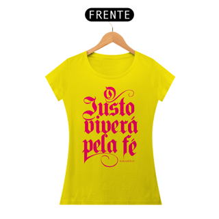 Nome do produto Camiseta Cristã O Justo Viverá pela Fé | Baby Long Quality