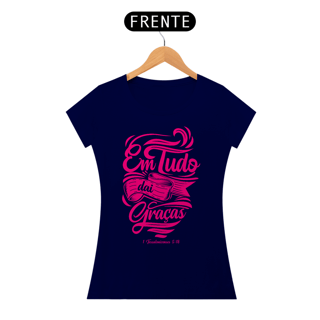 Nome do produto Camiseta Cristã Em tudo daí Graças | Baby Long Quality