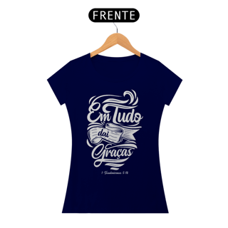 Nome do produto Camiseta Cristã Em tudo daí Graças | Baby Long Quality