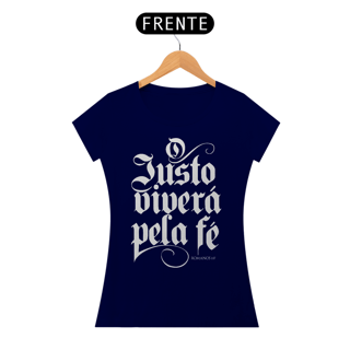 Nome do produto Camiseta Cristã O Justo Viverá pela Fé | Baby Long Quality