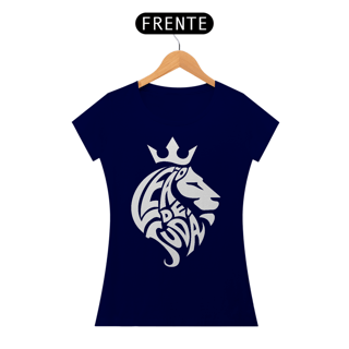 Nome do produto Camiseta Cristã Leão de Judá | Baby Long Quality