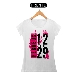 Nome do produto Camiseta Cristã Hebreus 12:29 | Baby Long Prime