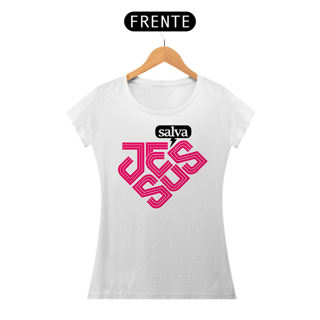 Nome do produto Camiseta Cristã Jesus salva | Baby Long Prime