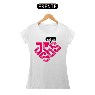 Nome do produto Camiseta Cristã Jesus salva | Baby Long Quality