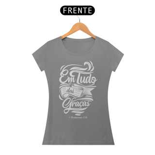 Nome do produto Camiseta Cristã Em tudo daí Graças | Baby Long Quality