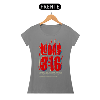 Nome do produto Camiseta Cristã Lucas 3:16 | Baby Long Quality