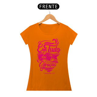 Nome do produto Camiseta Cristã Em tudo daí Graças | Baby Long Quality