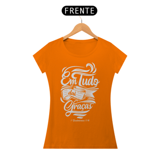 Nome do produto Camiseta Cristã Em tudo daí Graças | Baby Long Quality