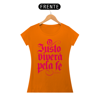 Nome do produto Camiseta Cristã O Justo Viverá pela Fé | Baby Long Quality