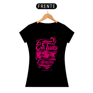 Nome do produto Camiseta Cristã Em tudo daí Graças | Baby Long Quality