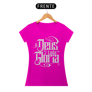 Nome do produto Camiseta Cristã A deus Toda Glória | Baby Long Quality
