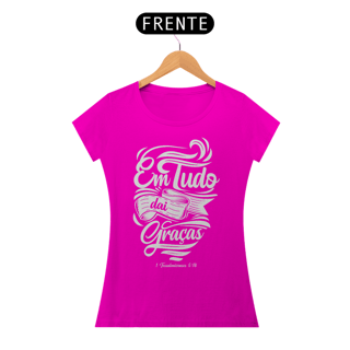 Nome do produto Camiseta Cristã Em tudo daí Graças | Baby Long Quality
