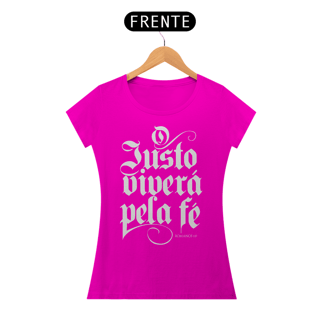 Nome do produto Camiseta Cristã O Justo Viverá pela Fé | Baby Long Quality