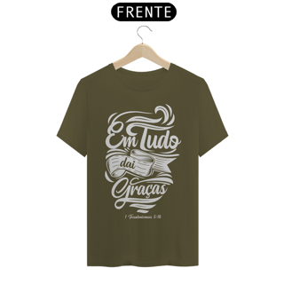 Nome do produto Camiseta Cristã Em tudo daí Graça | Unissex Prime