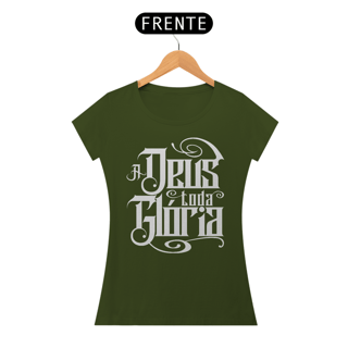 Nome do produto Camiseta Cristã A deus Toda Glória | Baby Long Quality