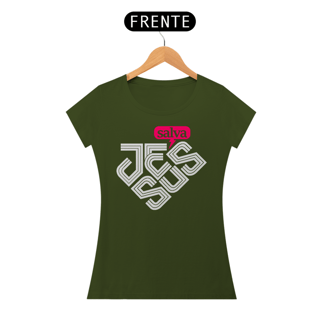 Nome do produto Camiseta Cristã Jesus salva | Baby Long Quality