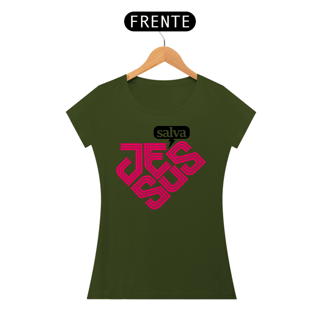 Nome do produto Camiseta Cristã Jesus salva | Baby Long Quality