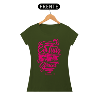 Nome do produto Camiseta Cristã Em tudo daí Graças | Baby Long Quality
