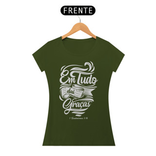 Nome do produto Camiseta Cristã Em tudo daí Graças | Baby Long Quality