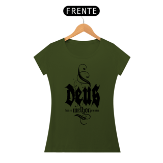 Nome do produto Camiseta Cristã Deus tem o melhor pra mim | Baby Long Quality