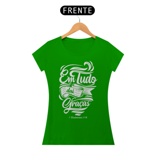 Nome do produto Camiseta Cristã Em tudo daí Graças | Baby Long Quality